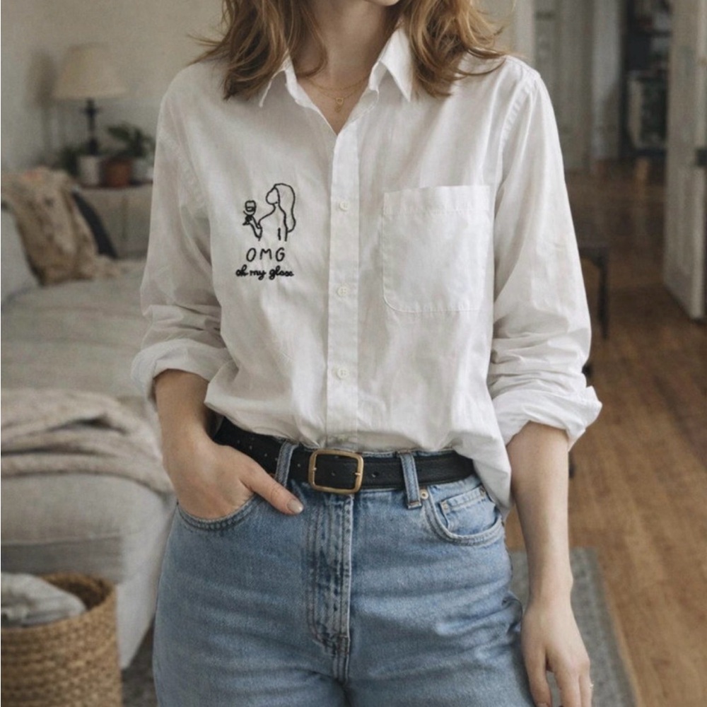 Upcycled Embroidered Shirt – OMG Oh My Glass